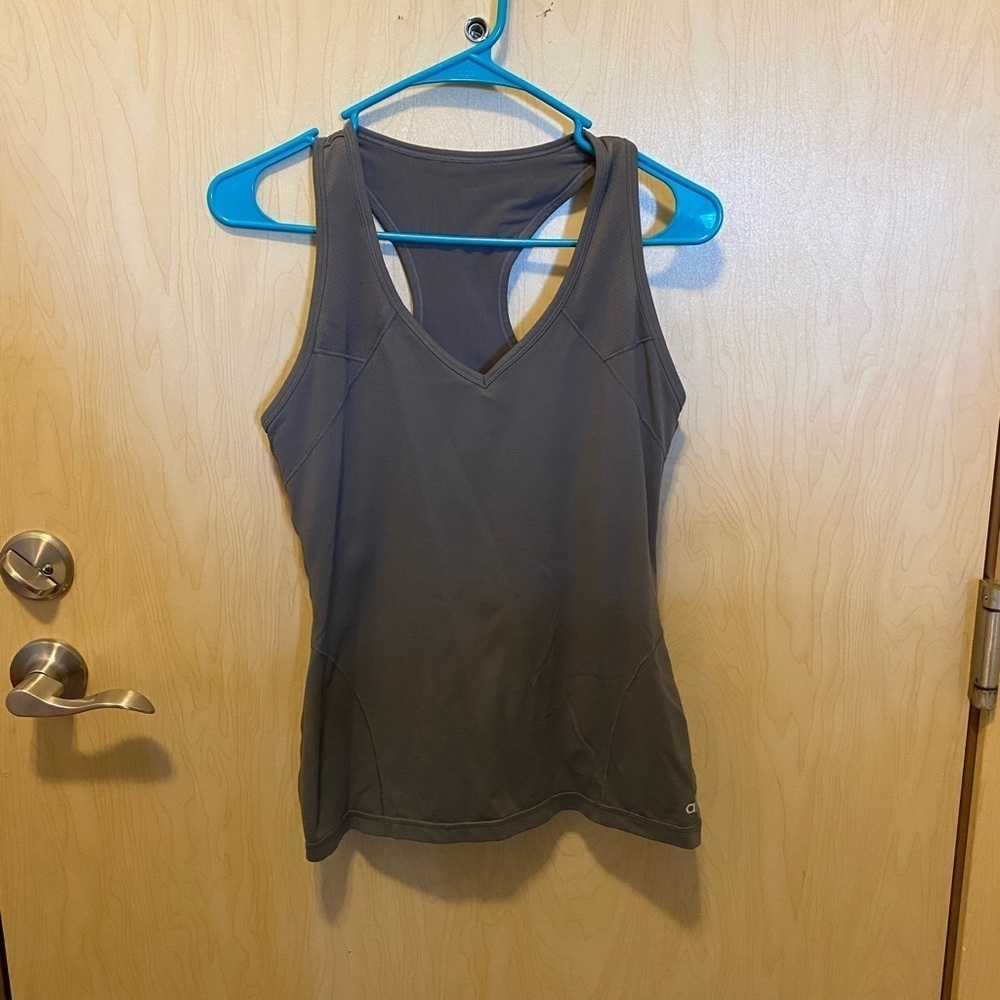 ALO Yoga Charcoal V-Neck Racerback Tank Top